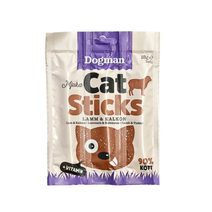 Kattgodis - Cat sticks kalkon lamm 3p